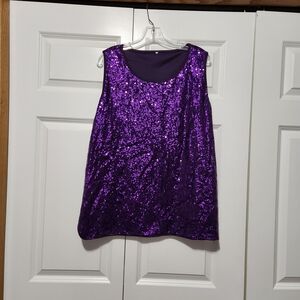 Purple Sequin Sleeveless Top